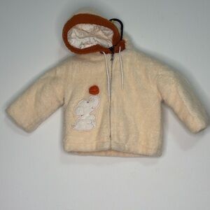 Vintage Sherpa Jacket JCPenney Toddletime Size 1.5 Elephant Patch(C36)✨✨